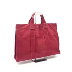 HERMES エルメス ドゥーヴィルMM トートバッグ キャンバス A4可 赤のサムネイル