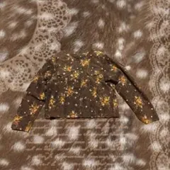 レトロガーリーヴィンテージ花柄コーデュロイ長袖シャツ