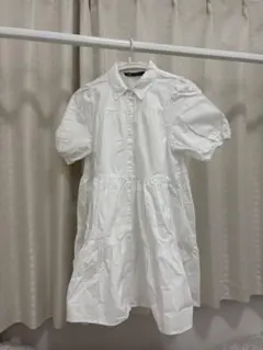 ZARA ホワイト シャツワンピース 半袖