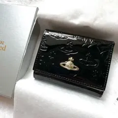 【新品♡エナメル】Vivienne Westwood 三つ折り財布ブラック