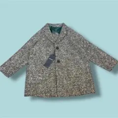 【コムサ】グレーヘリンボーンコート　100A