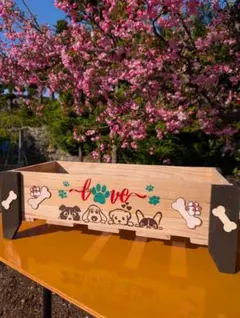 ❤️柴犬＆猫ちゃん柄⭐3段ラック❤️脚付BOX付き⭐天然色⭐DIY