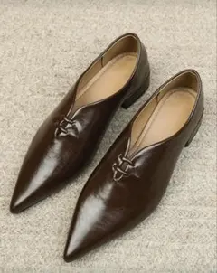 新品！SHEIN ポインテッドトゥパンプス ダークブラウン 39 24.5cm