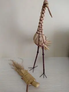 きびがら細工　鶴亀