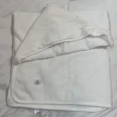 プチバトー　ホワイト フード付きタオル