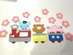 01壁面飾り お花列車 卒園 入園