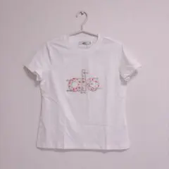 【新品】alo Tシャツ ホワイト 花柄ロゴ Lサイズ