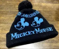 ミッキーマウス ニット帽 ポンポン付き