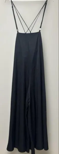 サロペット ワイドパンツ ジーナシス ブラック