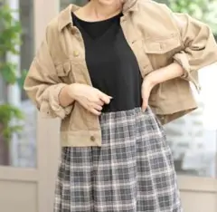 【アース ミュージック アンド エコロジー 】 コーデュロイ Gジャン ベージュ