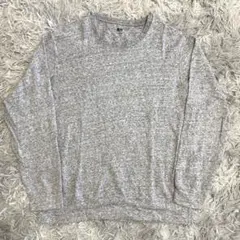 550【UNIQLOユニクロ】メンズ　トレーナー　スウェット　薄手　グレー　L
