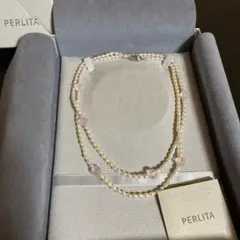 PERLITA ペルリータ　パール ピンクビーズ ネックレス
