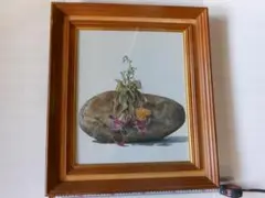 額付絵画　武石一胤　油彩F8号　題・いろはにほへと