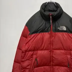 ノースフェイス 700フィル ヌプシ ダウンジャケット 刺繍ロゴ 古着