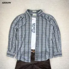 【古着/ヴィンテージ】ARROW ネルシャツ チェック コットン ボタンダウン