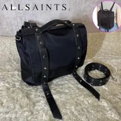 極希少 ALLSAINTS オールセインツ スタッズ 2wayリュックサック 黒