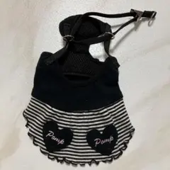 犬服 ポンポリース　モノクロ　ボーダー　リボン ハートロゴ刺繍　サイズ1のサムネイル