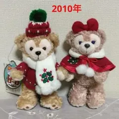 ダッフィー　シェリーメイ　ぬいぐるみバッジ　クリスマス　2010年　2点セット