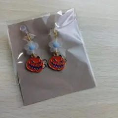 5.　ハロウィン　かぼちゃのキッズイヤリング　ハンドメイド