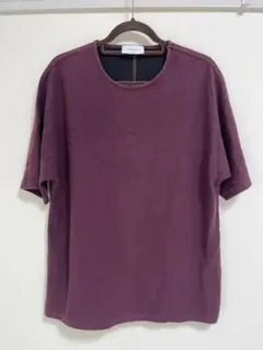 【アダムエロペ】メンズサマーニット　バーガンディ