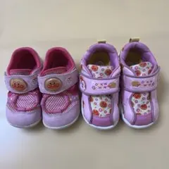 アンパンマン ピンク スニーカーセット売り　14センチ13.5センチ