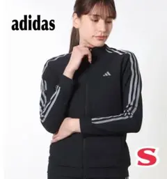 adidas スリーストライプス 長袖 フルジップジャケット リブデザイン S