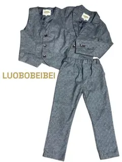 LUOBOBEIBEI キッズ スーツ3点セット ウエストゴム 120サイズ