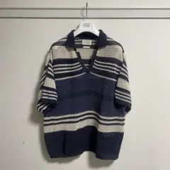 【今期25SS/極美】YOKE ボーダー メッシュニット スキッパーポロ 2 緑 今期25SS/極美】YOKE ボーダー メッシュニット スキッパーポロ 2 緑