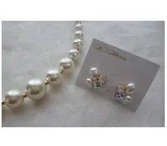 【美品】パール　ネックレス＆ピアス