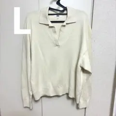 スムースコットンリラックスポロセーター　L