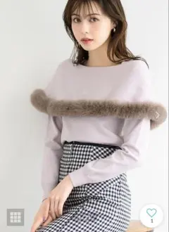 ミッシュマッシュ★mishmash★ファー付きケープニット★長袖セーター★