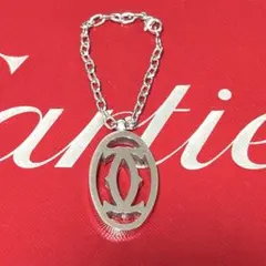 ・Cartier 2c シルバー オーバル型キーホルダー 正規品 美品のサムネイル