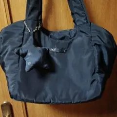 コムサイズム ダークブルー柄 トートバッグ 星型チャーム付き