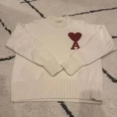 アミパリス 刺繍 ニットセーター ホワイト