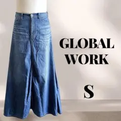 GLOBAL WORK (グローバルワーク)デニムロングスカート Sサイズのサムネイル