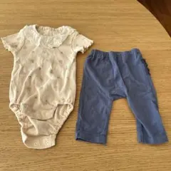 小花柄ロンパースとフリルパンツ 70cm