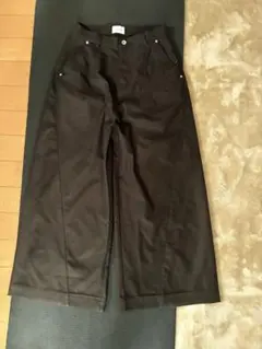Camphor Wood スーパーワイドバギーポリエステルスラックス　ブラウンM