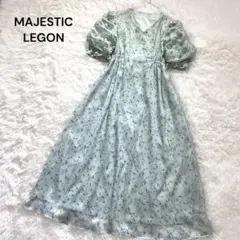 マジェスティックレゴン エアリーフラワーワンピース レースアップ シャーリング