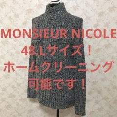 ★MONSIEUR NICOLE/ムッシュニコル★長袖セーター48(L)ブラック