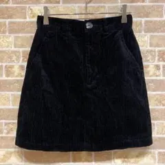 GU ジーユー【S】レディース ❤️ ミニスカート/ひざ丈/コーデュロイ/黒