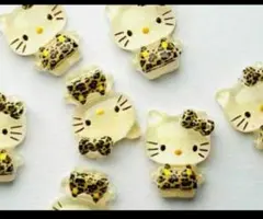 ハローキティ ネイルパーツ　ヒョウ柄キティ　ギャル系　ギャルネイル
