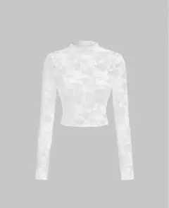 シーン トップス レディース レース長袖 ホワイト