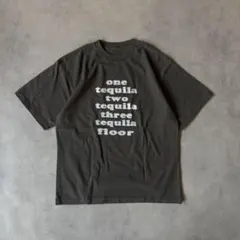 90s モーションロゴ メッセージ モザイク ヴィンテージTシャツ 墨黒