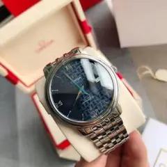 OMEGA 自動巻き 腕時計 青文字盤