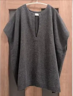 【美品】かぐれ　ウールワイドニットベスト