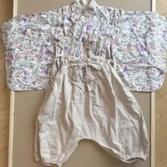 ベビーキッズ袴 90 女の子用 花柄 ピンク ベージュ