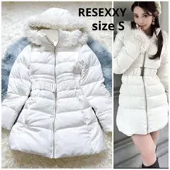 RESEXXY フード付ダウンコート ホワイトS ファー　23AW
