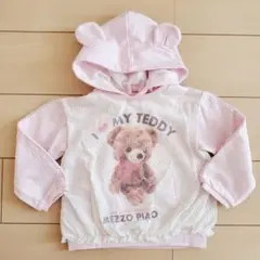 110メゾピアノ テディベア トレーナー ピンク