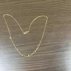 ete K10 レインボー マルチストーン ステーションネックレス