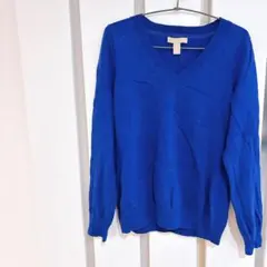 Banana Republic 【Lサイズ】Vネック セーター 薄手 青 ブルー